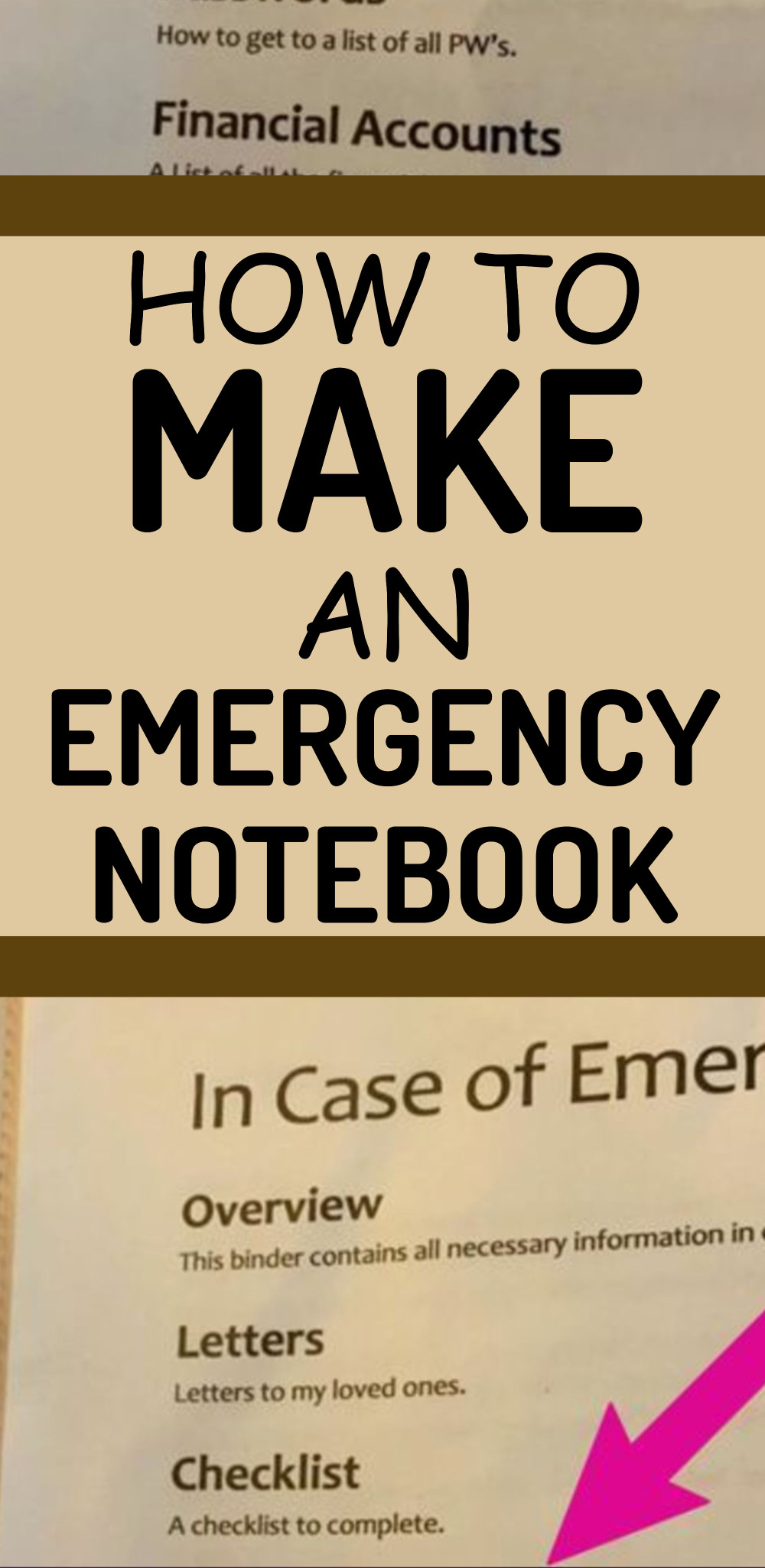 how to make an emergency notebook