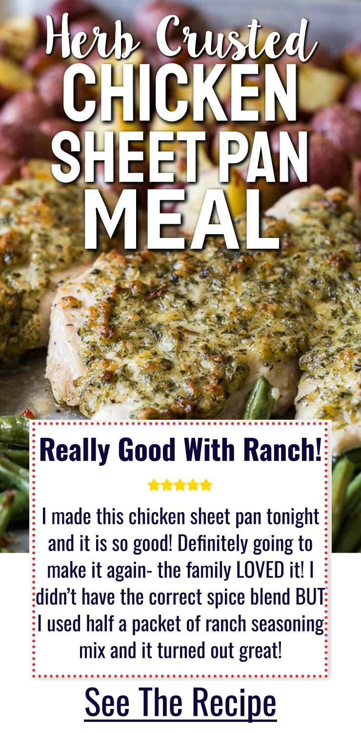 Herb Crusted Chicken sheet pan suppers