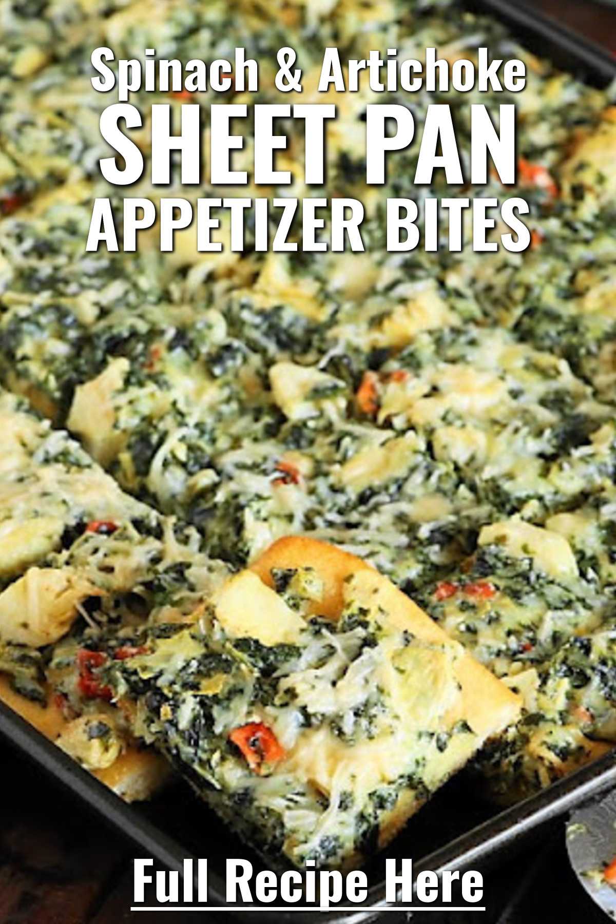 Spinach and Artichoke Sheet Pan Appetizer Bites