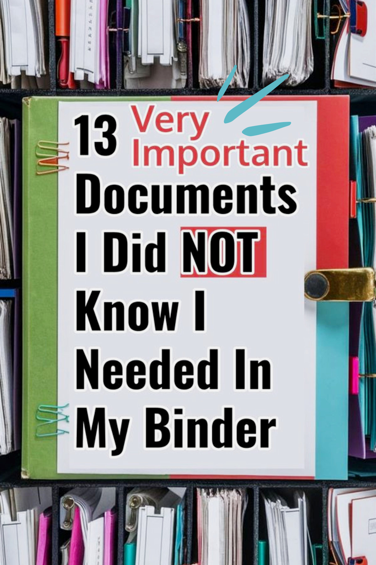 Let's talk documents organization for your Important Documents Binder - when organizing important papers, there are documents you MUST have this printable checklist talks about your life binder, death planning, in case of emergency info, VITAL paperwork to include like...