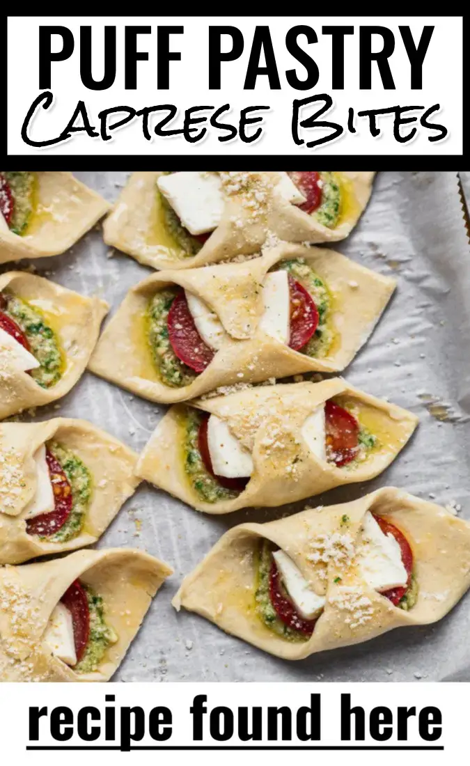 Sheet Pan Puff Pastry Caprese Bites