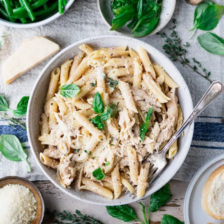 Image for Crock Pot Garlic Parmesan Chicken Pasta - The Seasoned Mom