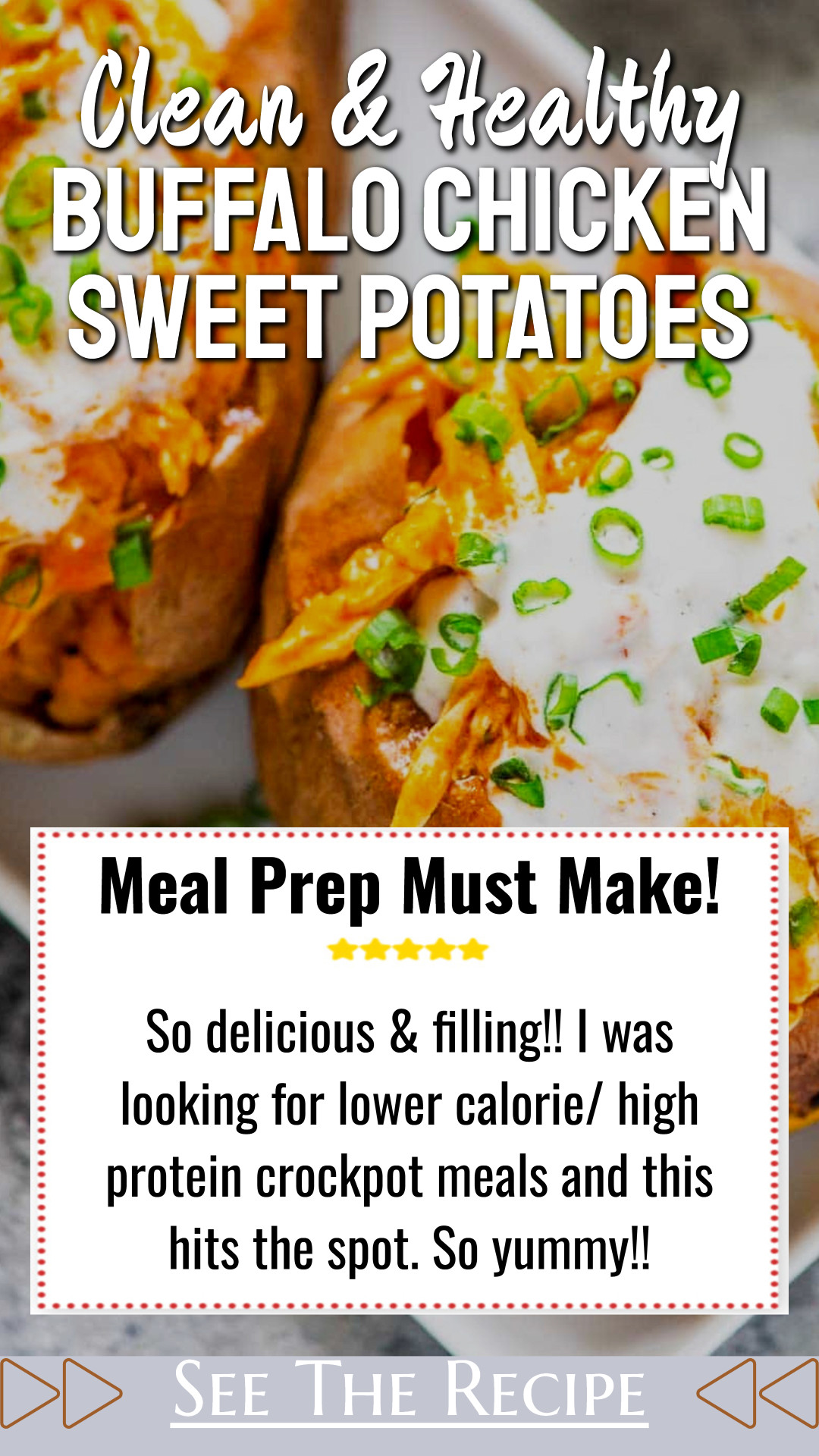 Buffalo Chicken Sweet Potatoes