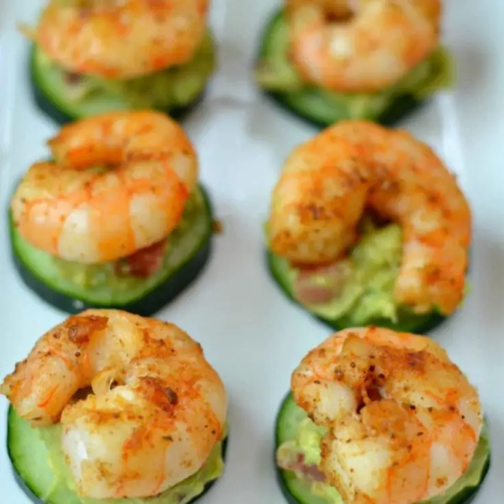 Image for Cucumber Avocado Shrimp Bites