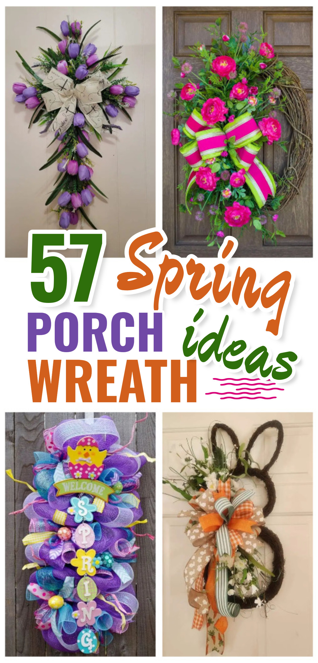 Happy Spring Wreath Ideas - BIG List of DIY Spring Wreaths To Make