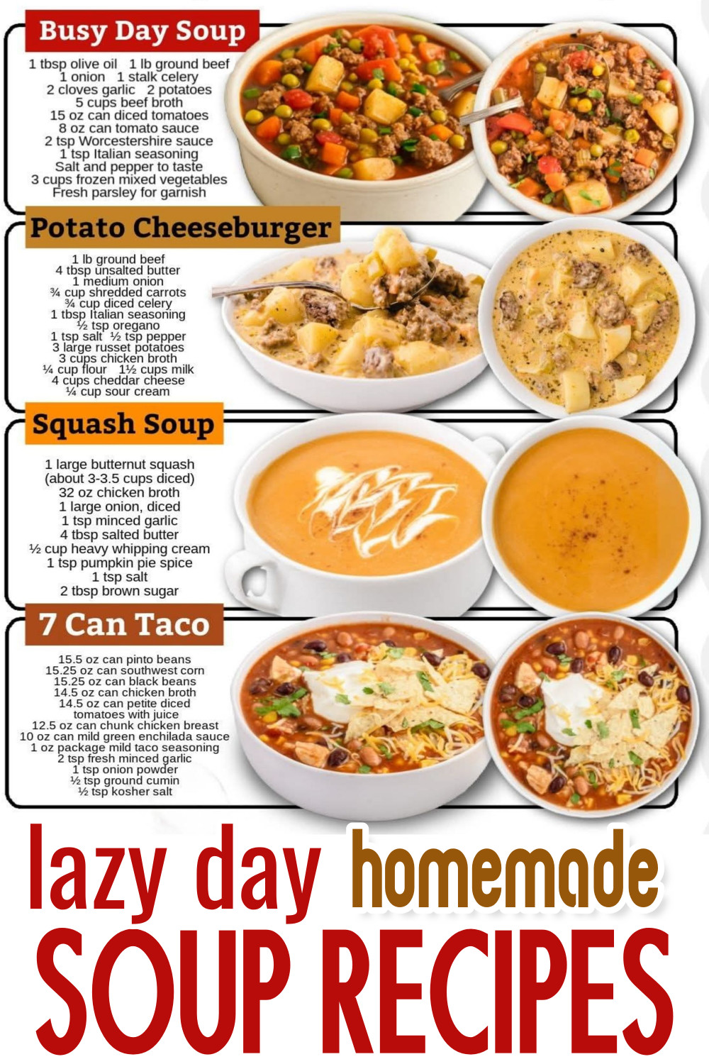 Easy Soup Recipes With Few Ingredients To Warm You Up (Crockpot, Make Ahead and Freezeable Recipes)