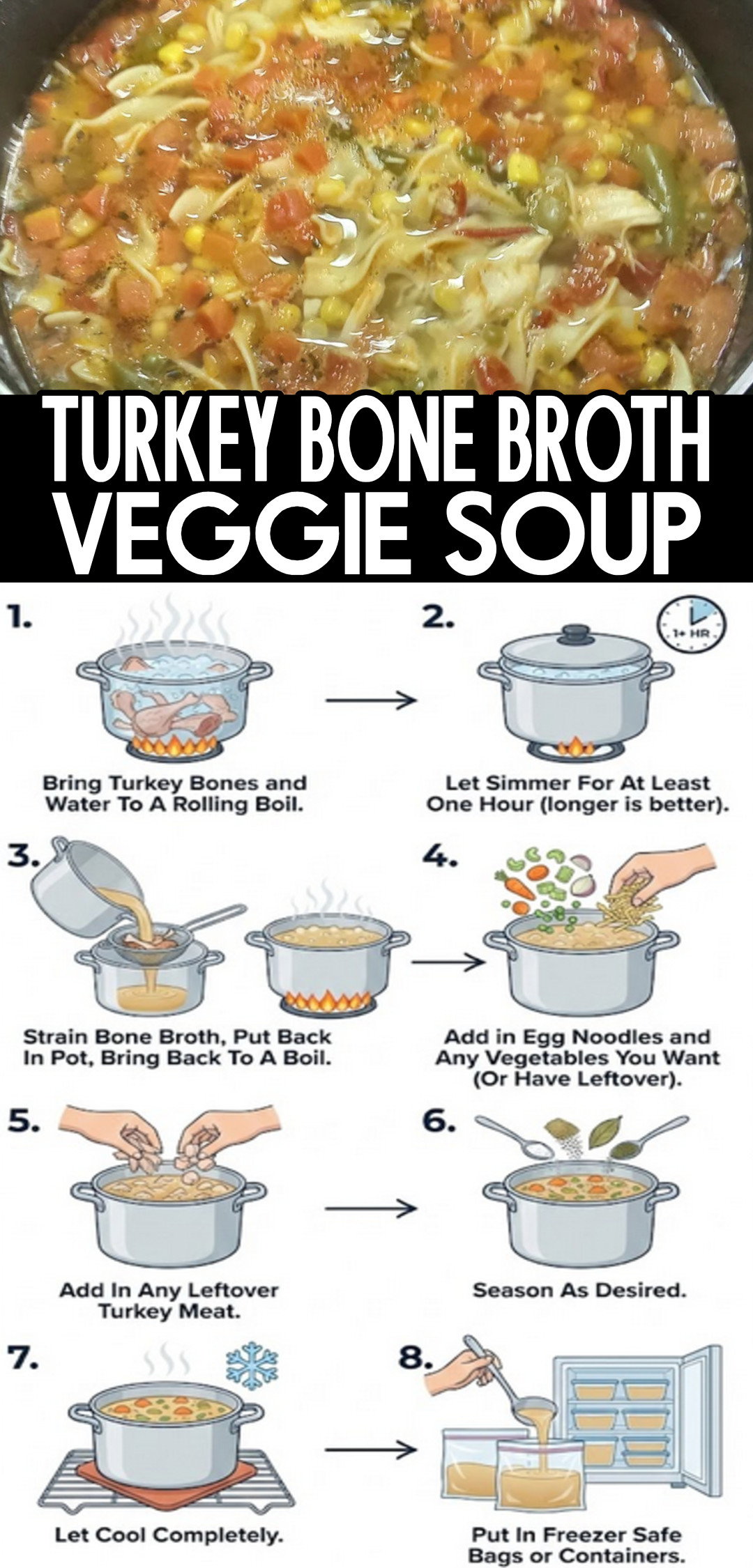 Turkey Bone Broth Vegetable Soup Recipe