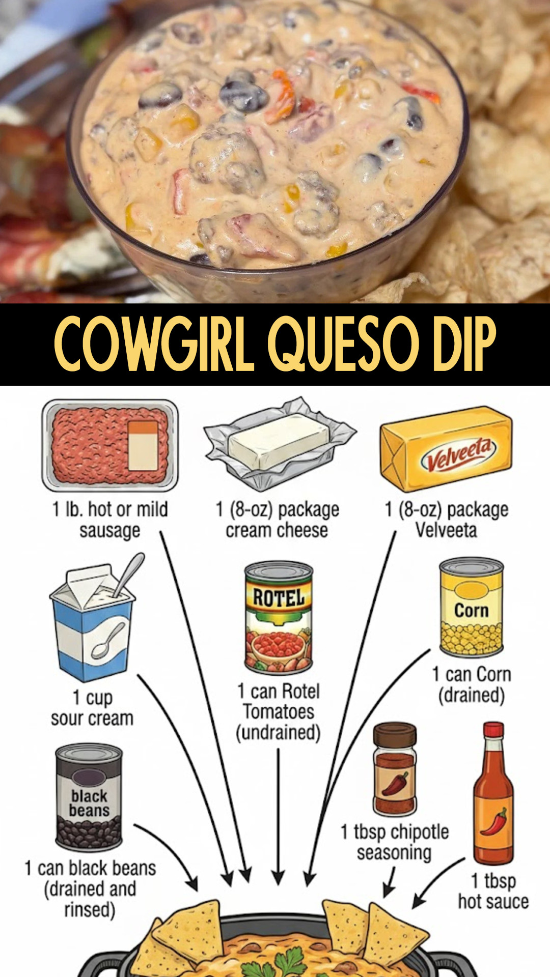 cowgirl queso crockpot dip