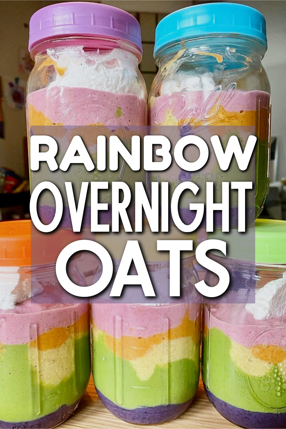 easy fruit rainbow overnight oats recipe