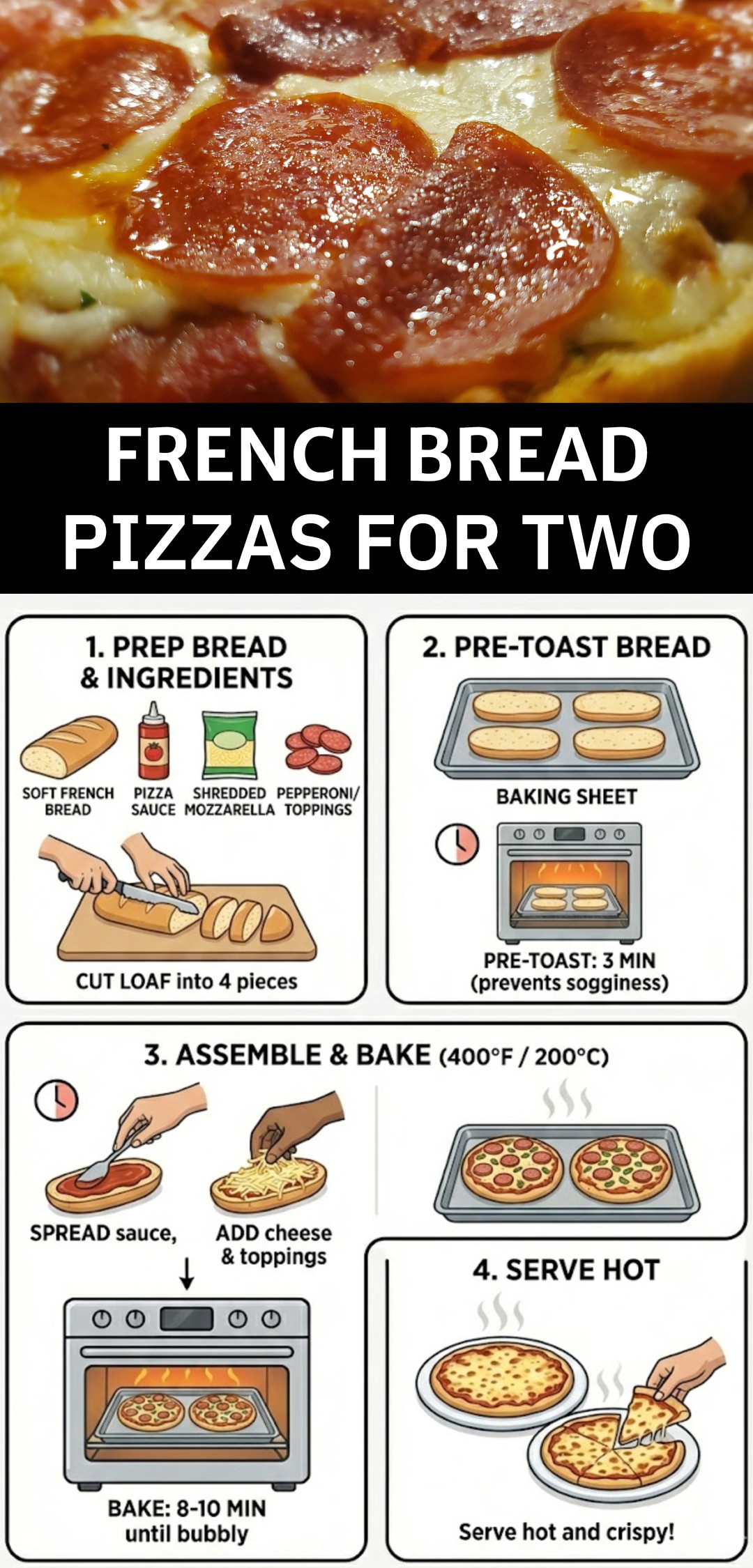 french bread pizza for two