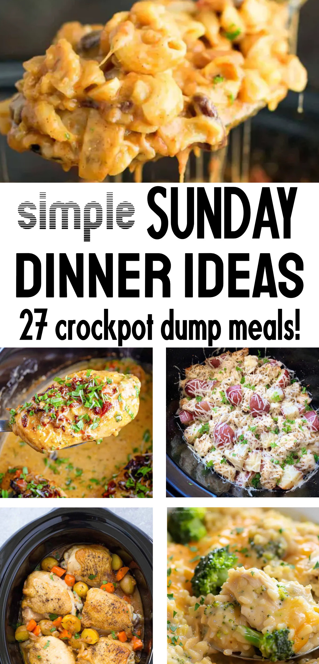 27 Crockpot Dishes For Easy Sunday Dinners (or after church meal!)